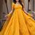 Yellwo chanderi silk  party wear embroidery anarkali suit set