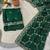 green color Sequins With Zari Thread Embroidery work with cutwork Border Chiffon saree