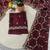 maroon color Sequins With Zari Thread Embroidery work with cutwork Border Chiffon saree
