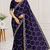 purple color Sequins With Zari Thread Embroidery work with cutwork Border Chiffon saree