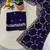 purple color Sequins With Zari Thread Embroidery work with cutwork Border Chiffon saree