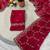 red color Sequins With Zari Thread Embroidery work with cutwork Border Chiffon saree