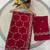 red color Sequins With Zari Thread Embroidery work with cutwork Border Chiffon saree