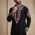 Black silk kurta with embroidery work for men;s