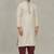 Fawn art silk kurta patiyala for mens