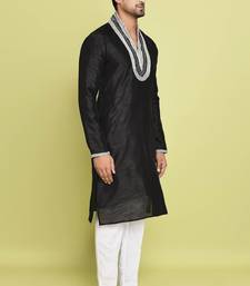 Black silk latest kurta pant for festive