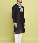 Black silk latest kurta pant for festive