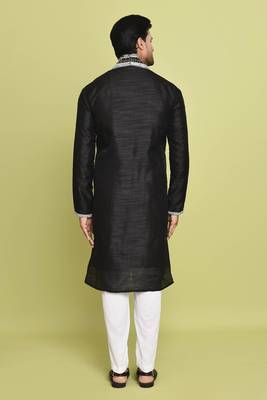 Black silk latest kurta pant for festive 5