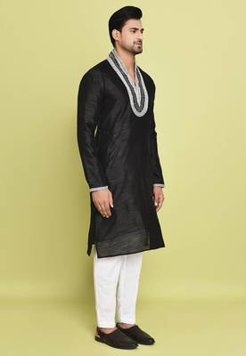 Pista green cotton kurta for men's 2