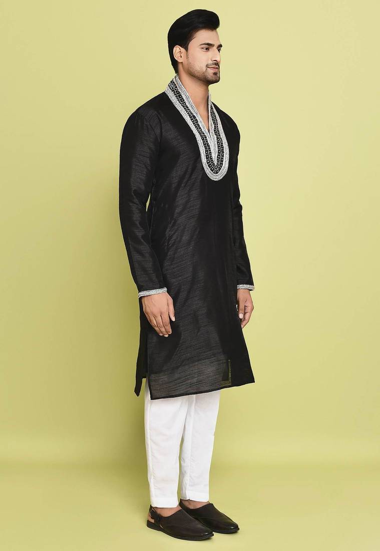 Pista green cotton kurta for men's