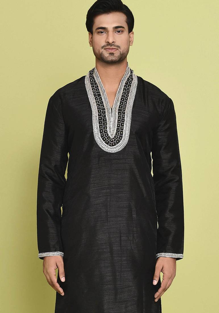 Pista green cotton kurta for men's