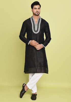 Pista green cotton kurta for men's 4