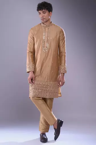 Chiku mirror embroidery kurta pant for men's