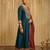 Embroidery Vichitra Silk Fabric Flared Anarkali Pant and Dupatta Set