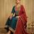 Embroidery Vichitra Silk Fabric Flared Anarkali Pant and Dupatta Set
