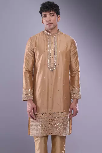 Chiku mirror embroidery kurta pant for men's