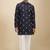 Blue cotton short kurta for men's