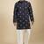 Blue cotton short kurta for men's