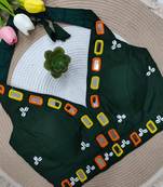 Green navratri kodi mirror work rayon silk blend  blouse blouse