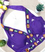 Purple navratri kodi mirror work rayon silk blend  blouse blouse