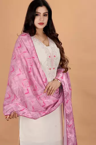 Embroidery Silk Fabric Straight Kurta Pant and Dupatta Set