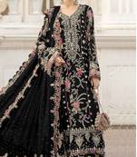 Black heavy zari work kurti suit set