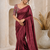 Maroon Color Original flower design work work with floral design Silk blend Saree