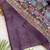 Purple Color Original flower design work work with floral design Silk blend Saree