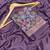 Purple Color Original flower design work work with floral design Silk blend Saree