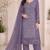 Elegant lavender purple  fancy sequins embroidery dress material set