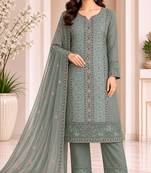 Elegant pista fancy sequins embroidery dress material set