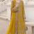 Mustard yellow heavy zari work kurti suit set
