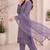 Elegant lavender purple  fancy sequins embroidery dress material set