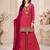 Red leheriya print embroidered georgette kurta set with dupatta