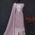 Pink embroidered unstitched silk blend suit material with heavy neck & border mirror work dupatta set