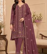 Oniun heavy embroidery kurti set with scallop border dupatta | festive designer suit