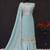 Sky blue embroidered unstitched silk blend  suit material with heavy neck & border mirror work dupatta set