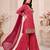 Red leheriya print embroidered georgette kurta set with dupatta