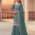 Teal heavy sequins & embroidery dress material with scalloped border dupatta