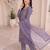 Elegant lavender purple  fancy sequins embroidery dress material set