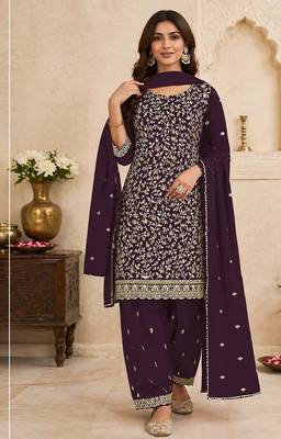 Festive wear unstitched suit with dupatta 1