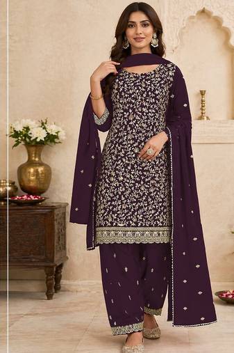 Festive wear unstitched suit with dupatta