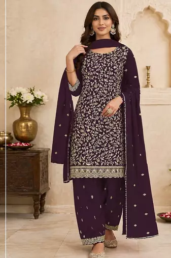 Festive wear unstitched suit with dupatta