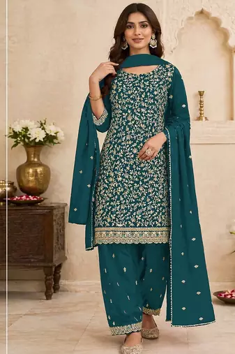 Festive wear unstitched suit with dupatta