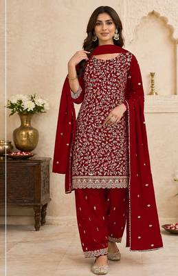 Festive wear unstitched suit with dupatta 1