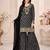 Black leheriya print embroidered georgette kurta set with dupatta