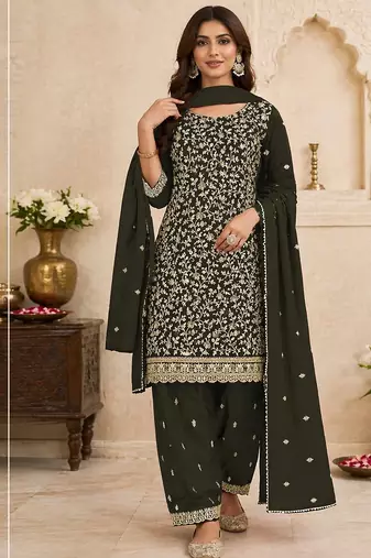 Festive wear unstitched suit with dupatta