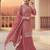 Peach heavy sequins & embroidery dress material with scalloped border dupatta