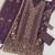 Wine heavy embroidery kurti set with scallop border dupatta | festive designer suit