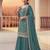 Teal heavy sequins & embroidery dress material with scalloped border dupatta